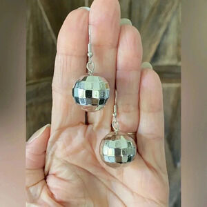 Fun Funny Whimsical Disco Ball Dance Drop Party Earrings NEW